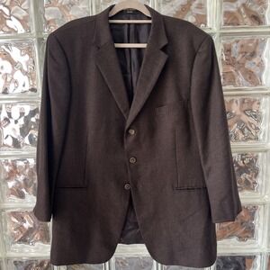 John W Nordstrom Men's 100% Loro Piana Cashmere Blazer Jacket Brown - Size‎ 48R